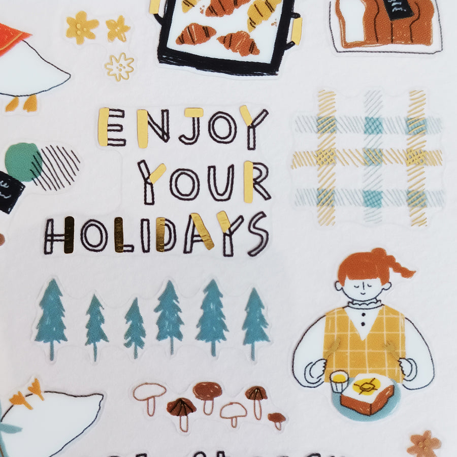 Mind Wave Relax / Nice Day Gold Foil Sticker - Bakery