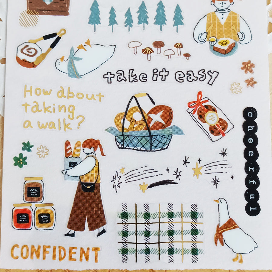 Mind Wave Relax / Nice Day Gold Foil Sticker - Bakery