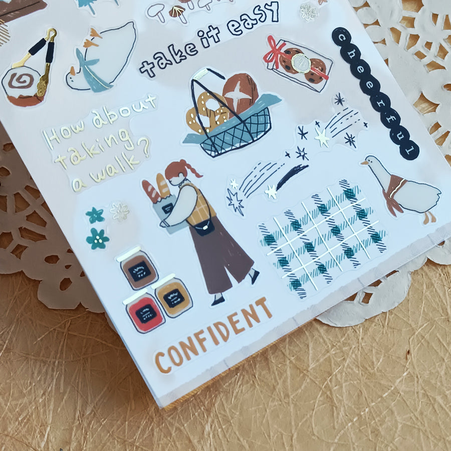 Mind Wave Relax / Nice Day Gold Foil Sticker - Bakery