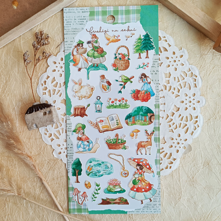 Mind Wave Fushigi Na Sekai Foil Gold Sticker - Exciting Forest Adventure