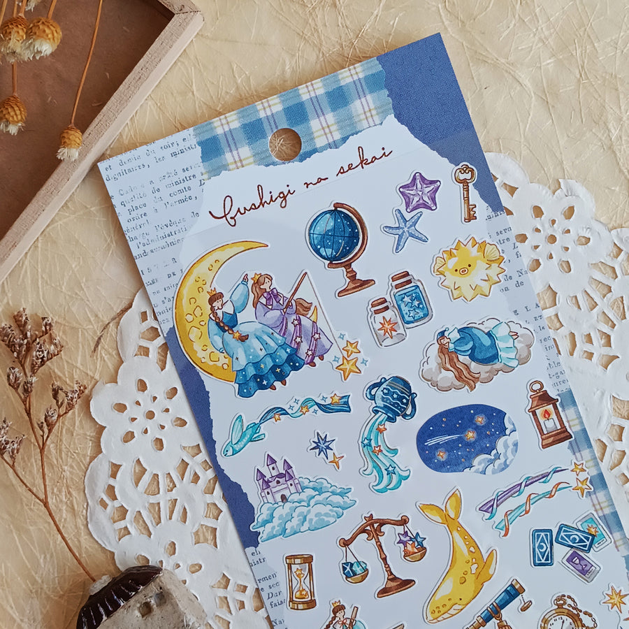 Mind Wave Fushigi Na Sekai Foil Gold Sticker - Sparkling Night Stroll