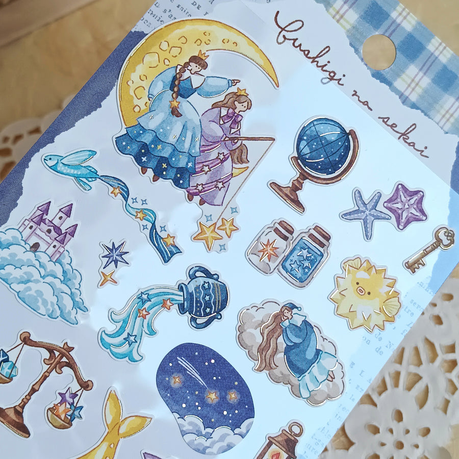 Mind Wave Fushigi Na Sekai Foil Gold Sticker - Sparkling Night Stroll