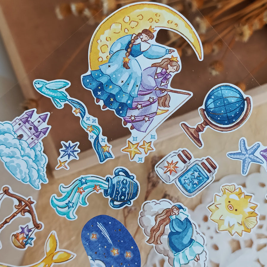 Mind Wave Fushigi Na Sekai Foil Gold Sticker - Sparkling Night Stroll
