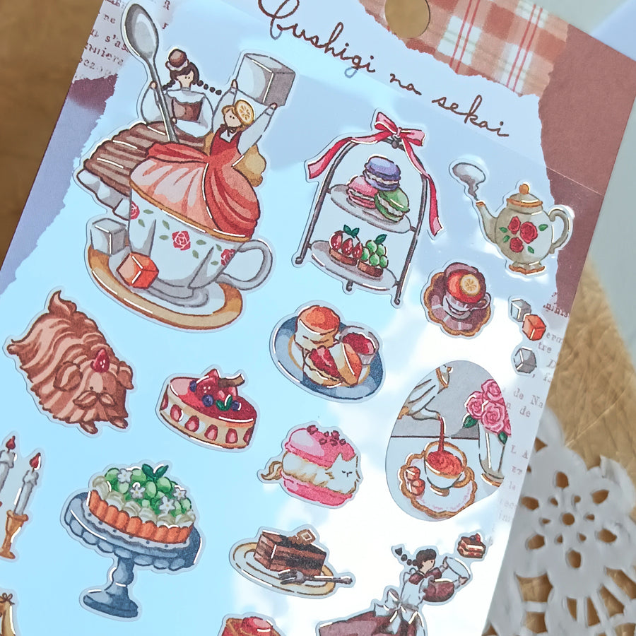 Mind Wave Fushigi Na Sekai Foil Gold Sticker - Hectic Tea Party Prep