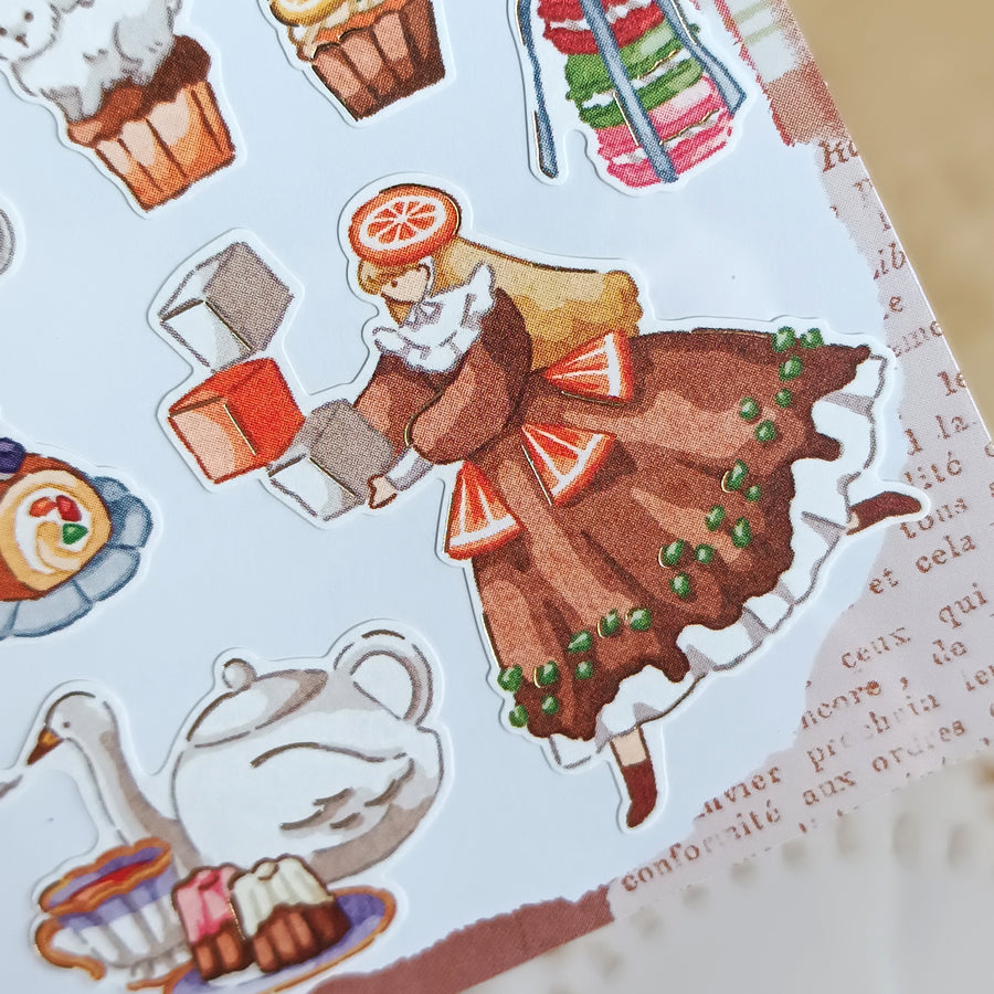 Mind Wave Fushigi Na Sekai Foil Gold Sticker - Hectic Tea Party Prep