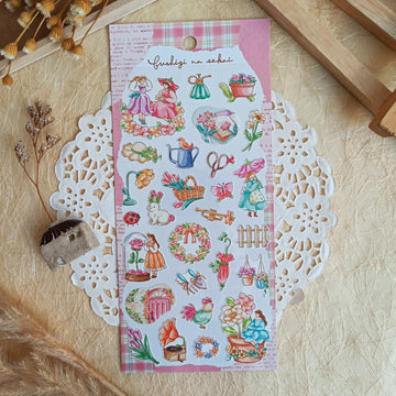 Mind Wave Fushigi Na Sekai Foil Gold Sticker - Fluffy Flower Moment