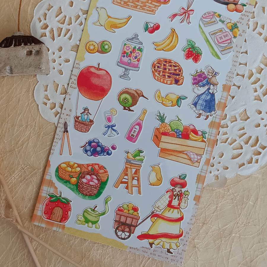 Mind Wave Fushigi Na Sekai Foil Gold Sticker - Bountiful Fruit Harvest
