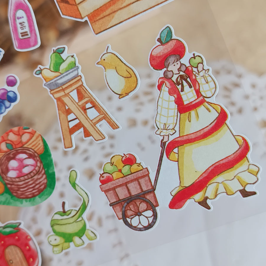 Mind Wave Fushigi Na Sekai Foil Gold Sticker - Bountiful Fruit Harvest