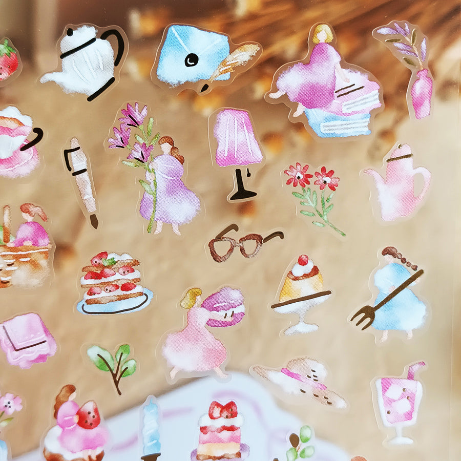 Mind Wave Watashi To Kobito Gold Foil Sticker - Pink