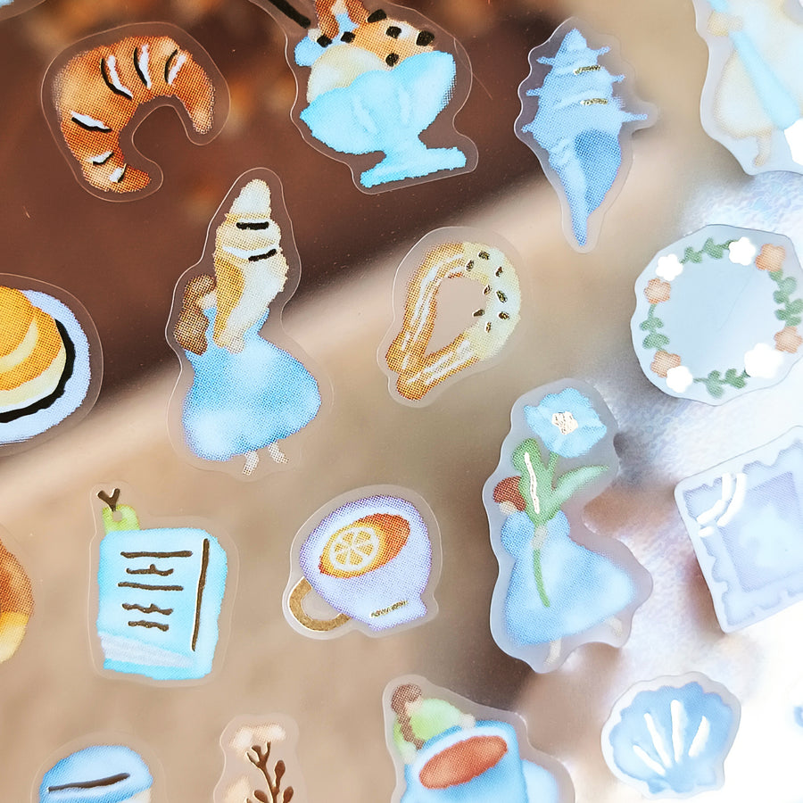 Mind Wave Watashi To Kobito Gold Foil Sticker - Blue