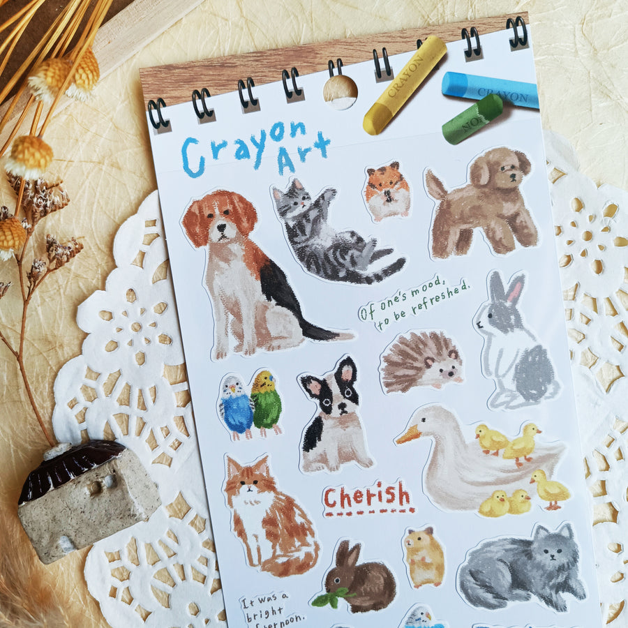 Mind Wave Crayon Art Sticker – Animals