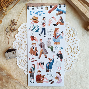 Mind Wave Crayon Art Sticker – People