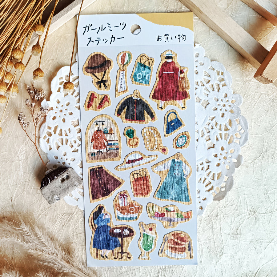 Mind Wave Girl meets Crepe Paper Sticker - Shopping