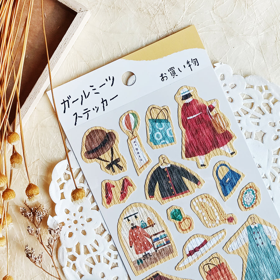 Mind Wave Girl meets Crepe Paper Sticker - Shopping
