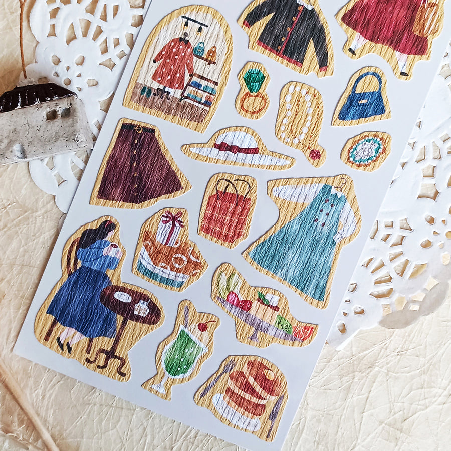 Mind Wave Girl meets Crepe Paper Sticker - Shopping