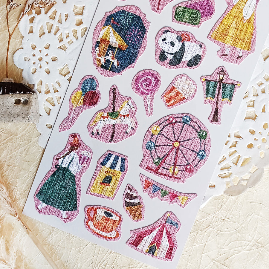 Mind Wave Girl meets Crepe Paper Sticker - Amusement Park