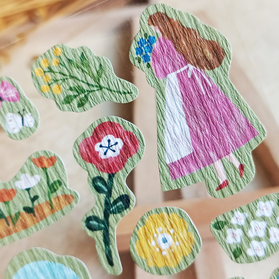 Mind Wave Girl meets Crepe Paper Sticker - Flower picking