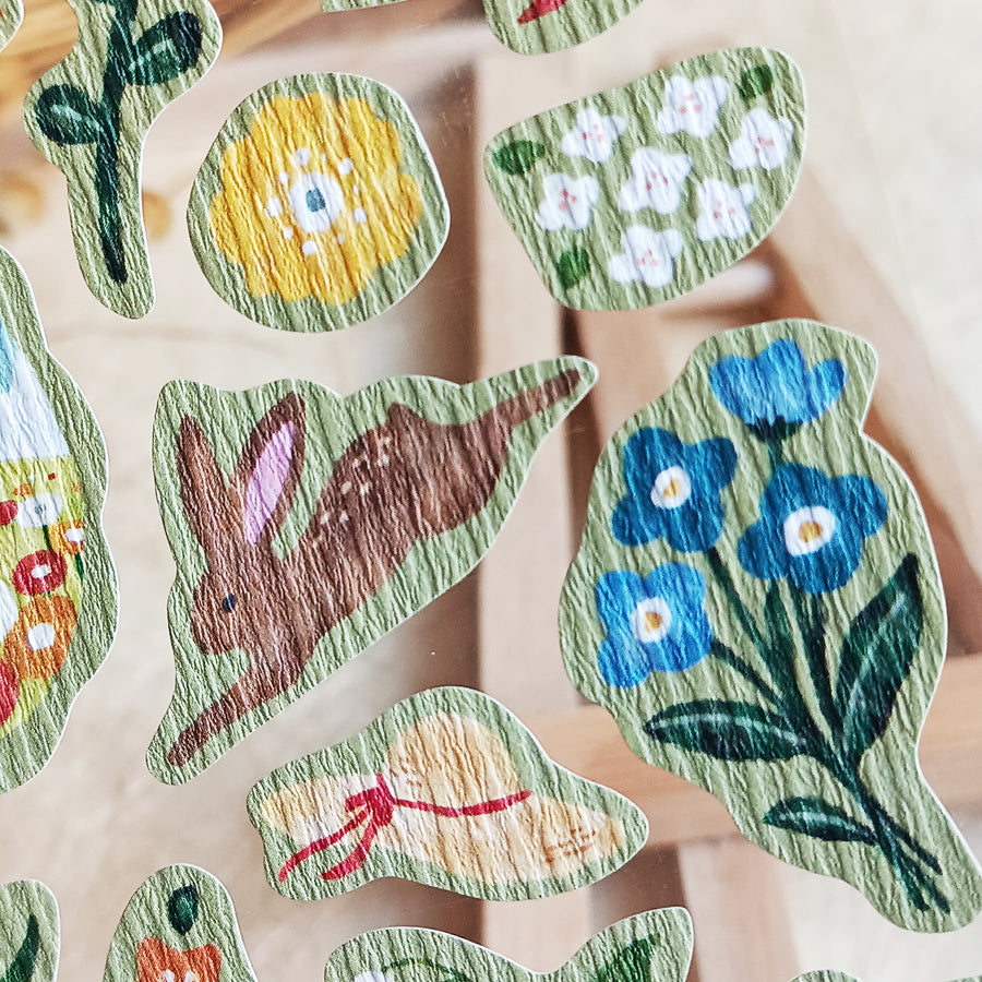 Mind Wave Girl meets Crepe Paper Sticker - Flower picking