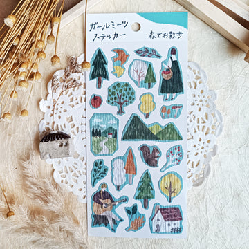 Mind Wave Girl meets Crepe Paper Sticker - Walk in the forest