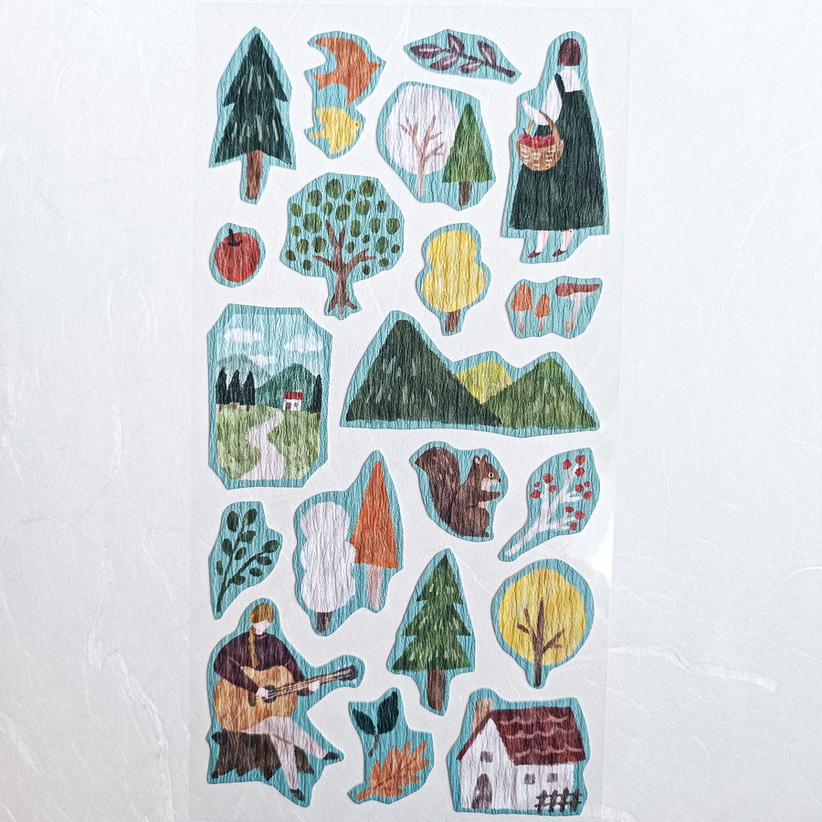 Mind Wave Girl meets Crepe Paper Sticker - Walk in the forest