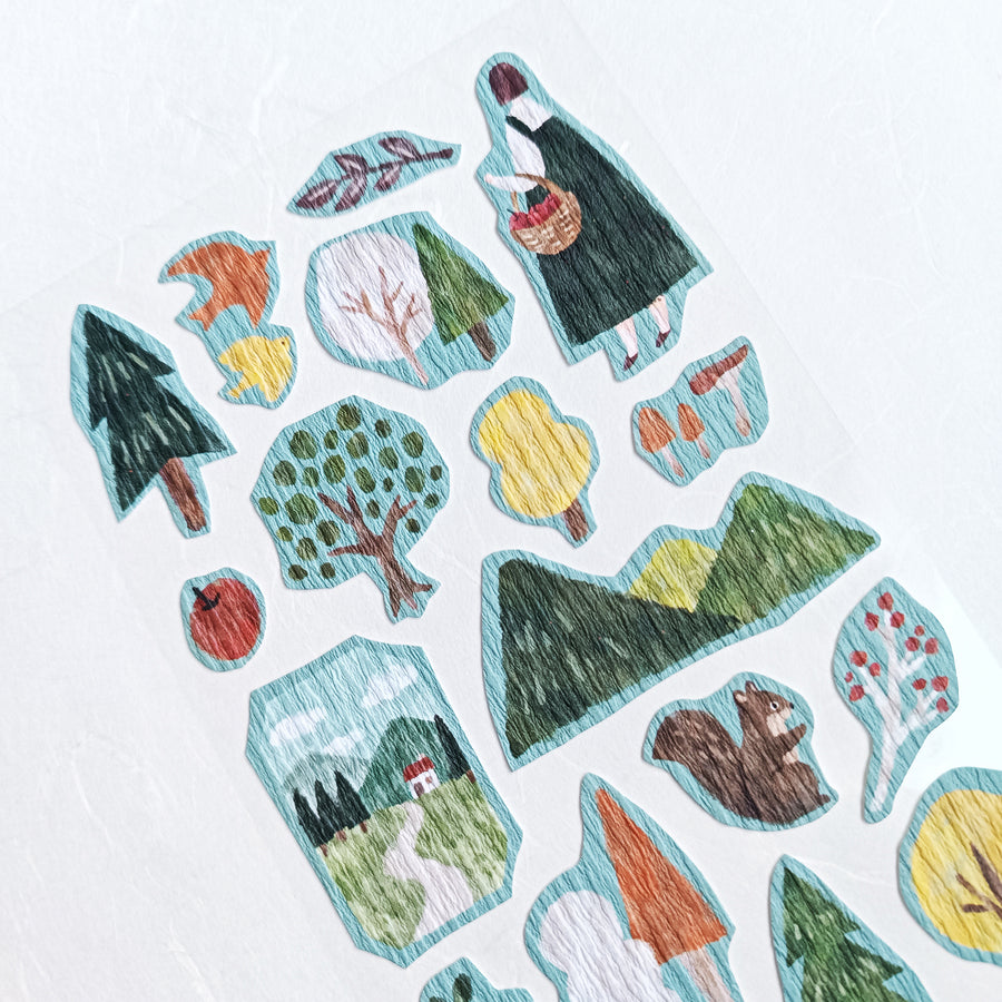 Mind Wave Girl meets Crepe Paper Sticker - Walk in the forest