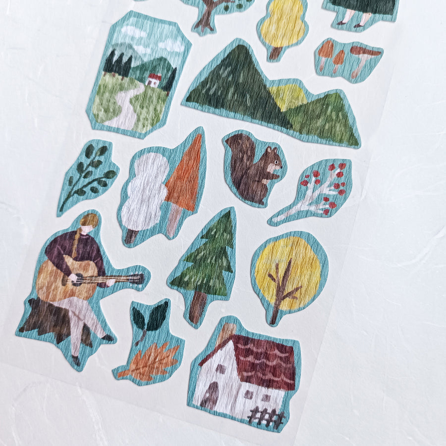 Mind Wave Girl meets Crepe Paper Sticker - Walk in the forest