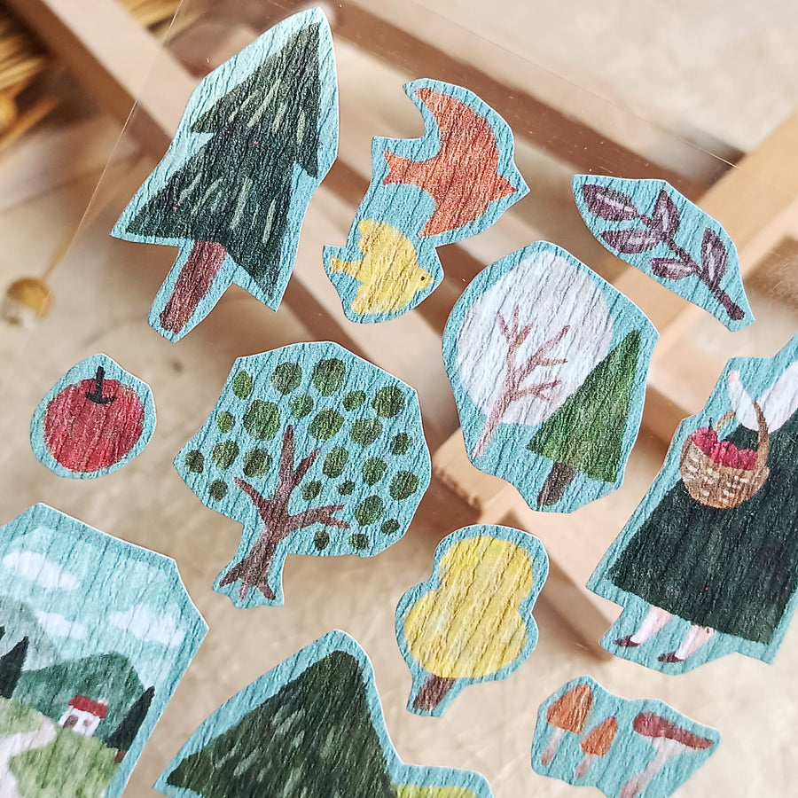 Mind Wave Girl meets Crepe Paper Sticker - Walk in the forest