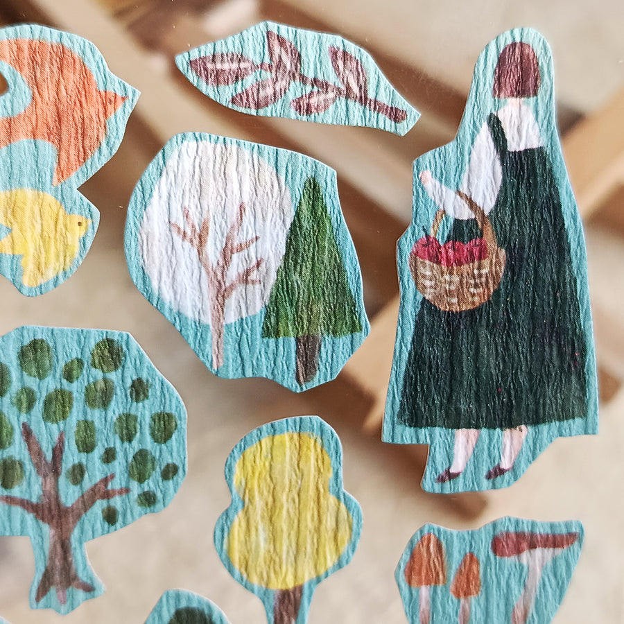 Mind Wave Girl meets Crepe Paper Sticker - Walk in the forest