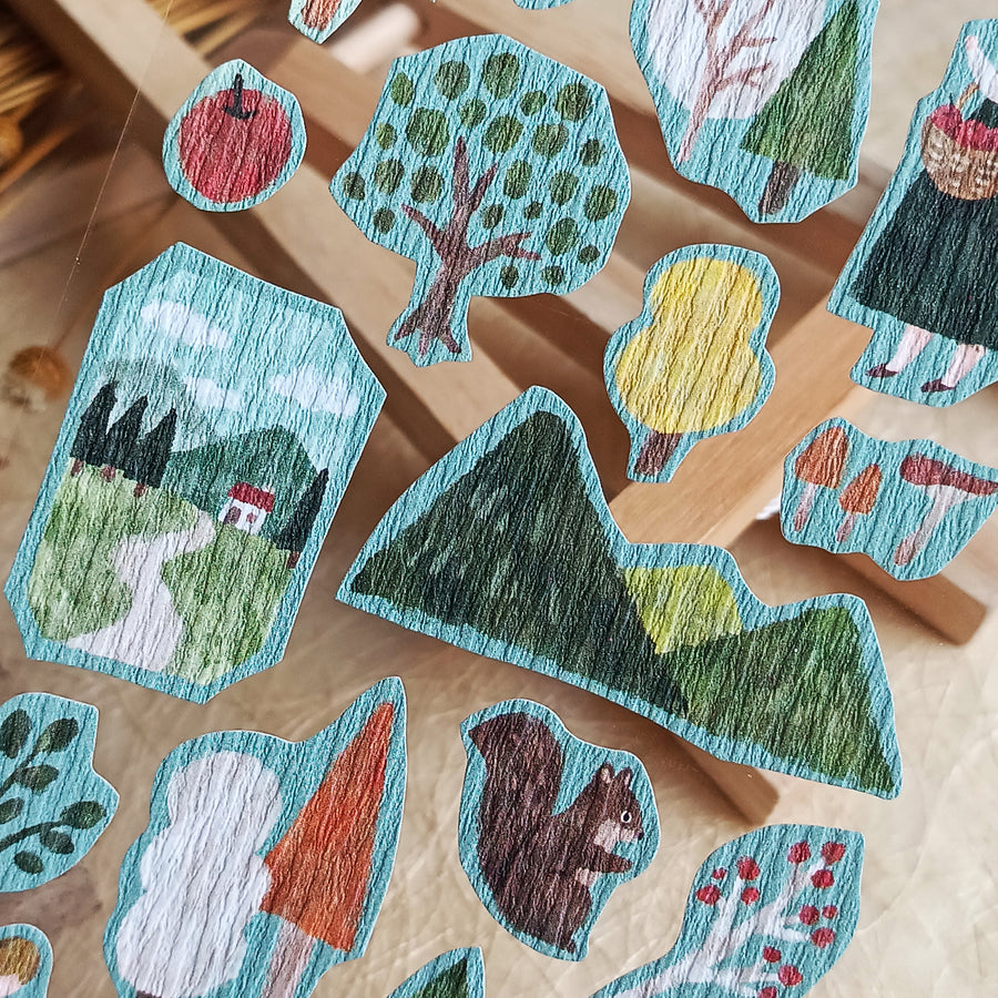 Mind Wave Girl meets Crepe Paper Sticker - Walk in the forest