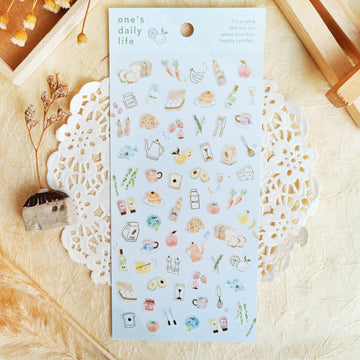 Mind Wave One's Daily Life Gold Foil Sticker - Breakfast