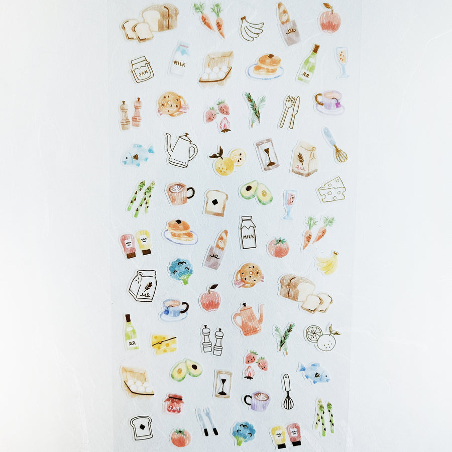 Mind Wave One's Daily Life Gold Foil Sticker - Breakfast