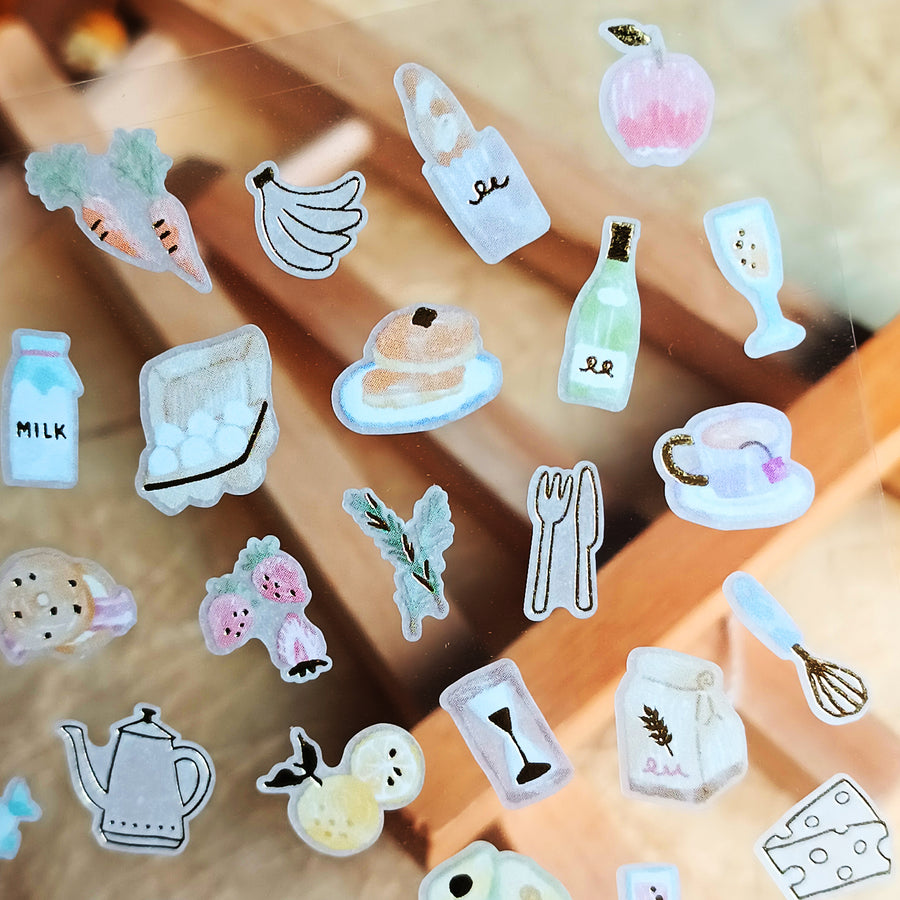 Mind Wave One's Daily Life Gold Foil Sticker - Breakfast