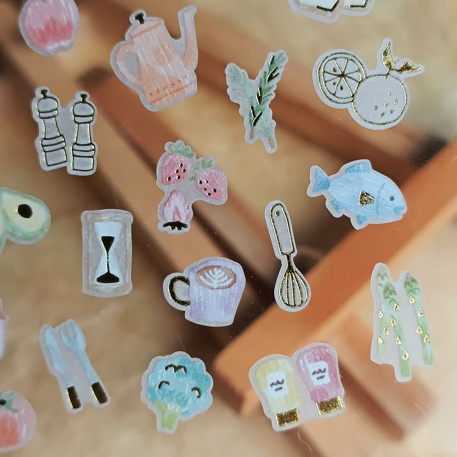 Mind Wave One's Daily Life Gold Foil Sticker - Breakfast