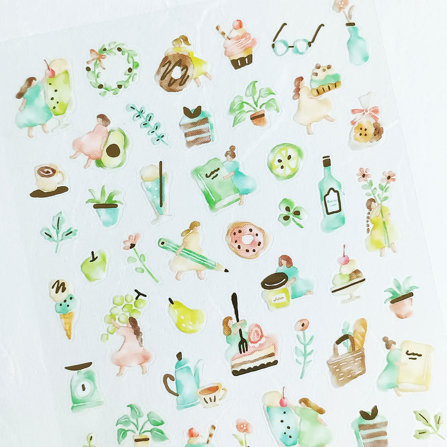 Mind Wave Watashi To Kobito Gold Foil Sticker - Green