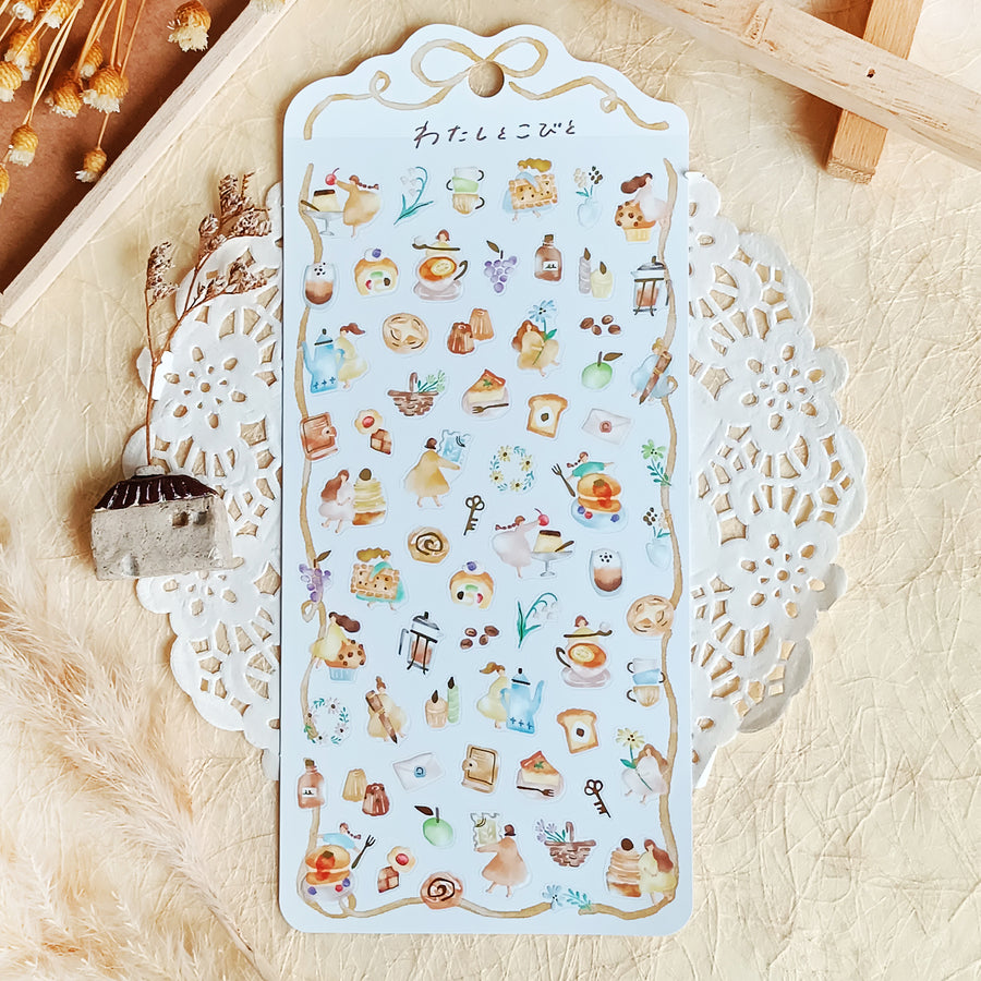 Mind Wave Watashi To Kobito Gold Foil Sticker - Beige
