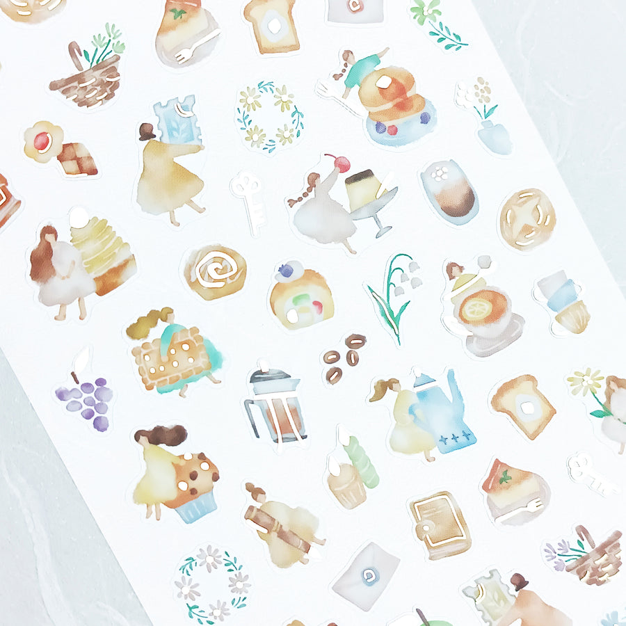 Mind Wave Watashi To Kobito Gold Foil Sticker - Beige