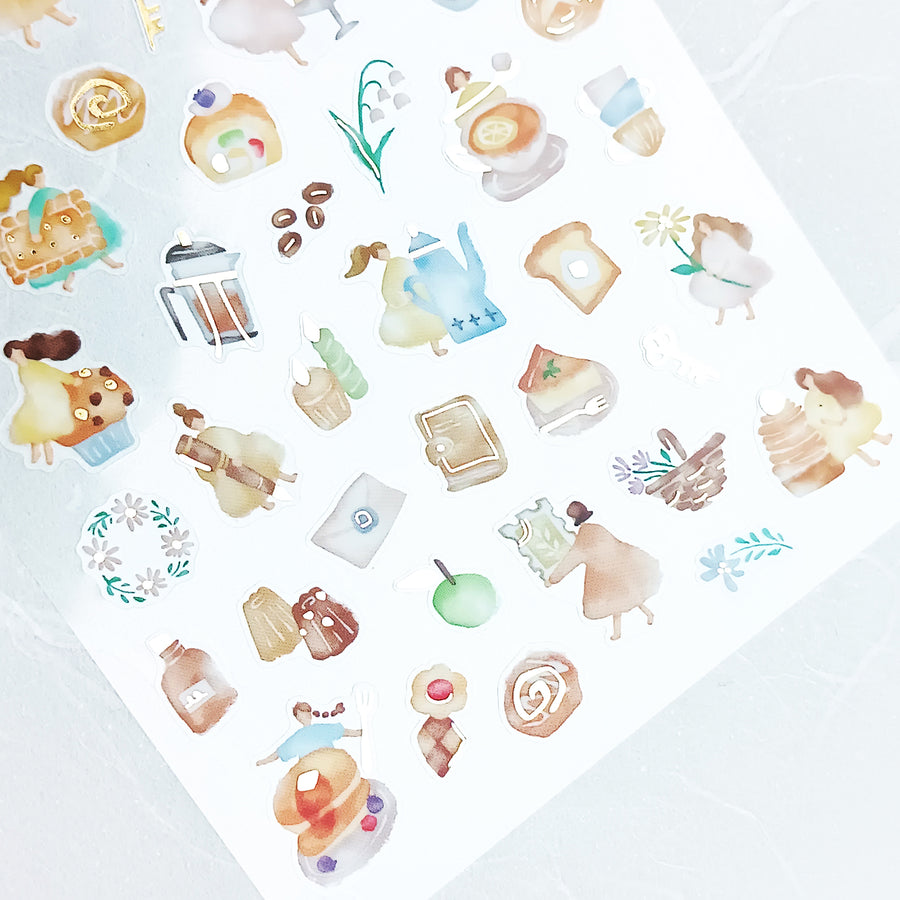 Mind Wave Watashi To Kobito Gold Foil Sticker - Beige