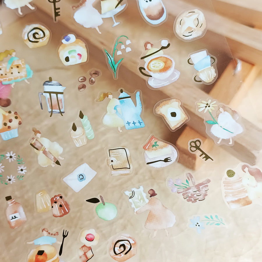 Mind Wave Watashi To Kobito Gold Foil Sticker - Beige