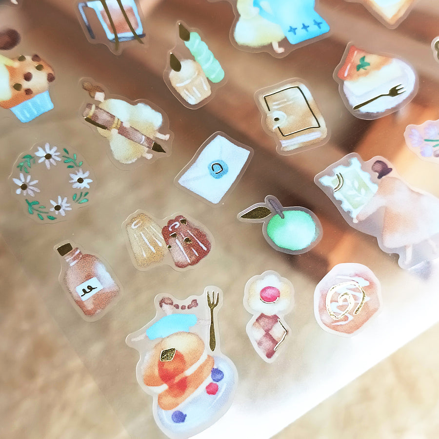 Mind Wave Watashi To Kobito Gold Foil Sticker - Beige