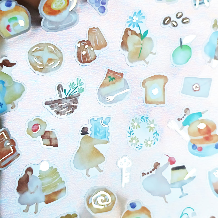 Mind Wave Watashi To Kobito Gold Foil Sticker - Beige