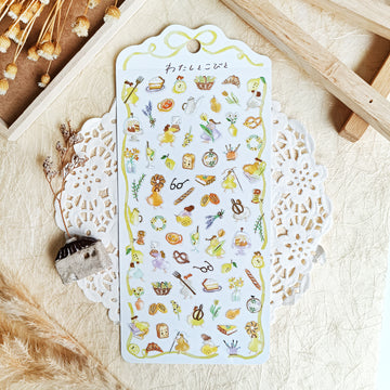 Mind Wave Watashi To Kobito Gold Foil Sticker - Yellow