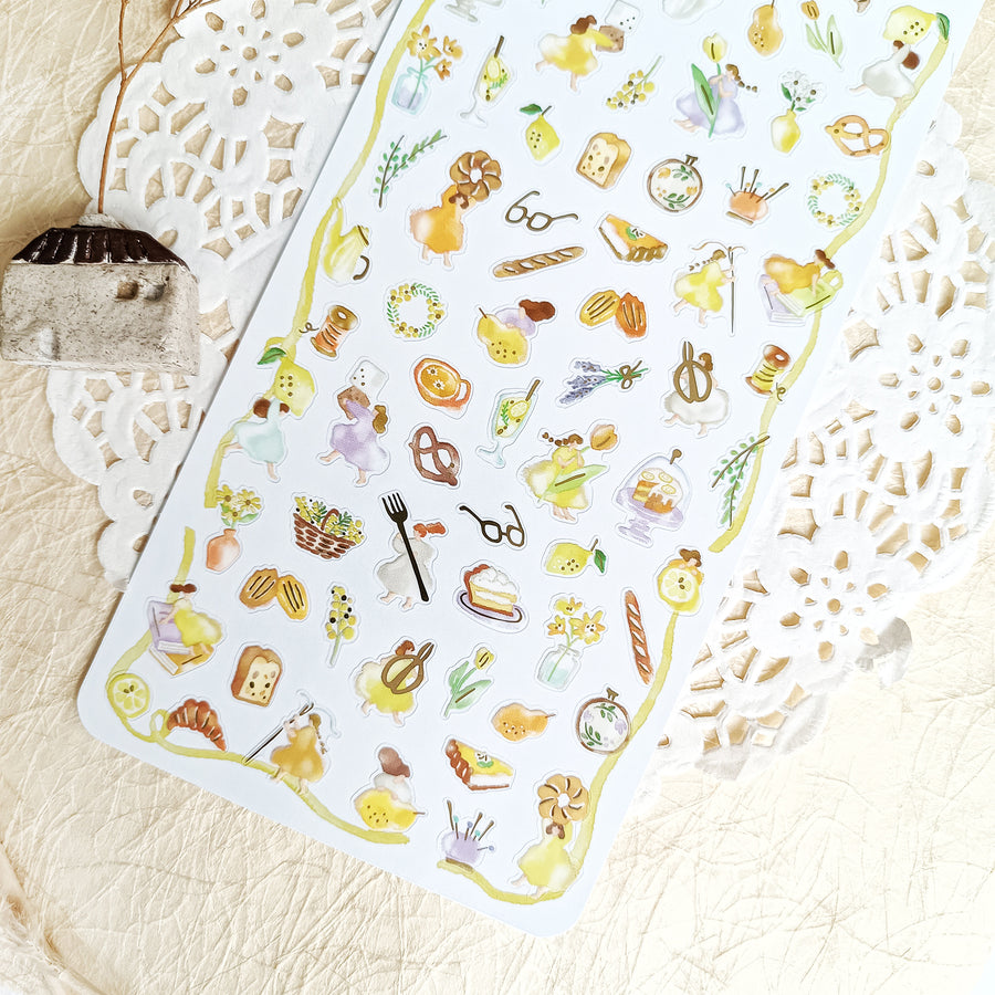 Mind Wave Watashi To Kobito Gold Foil Sticker - Yellow