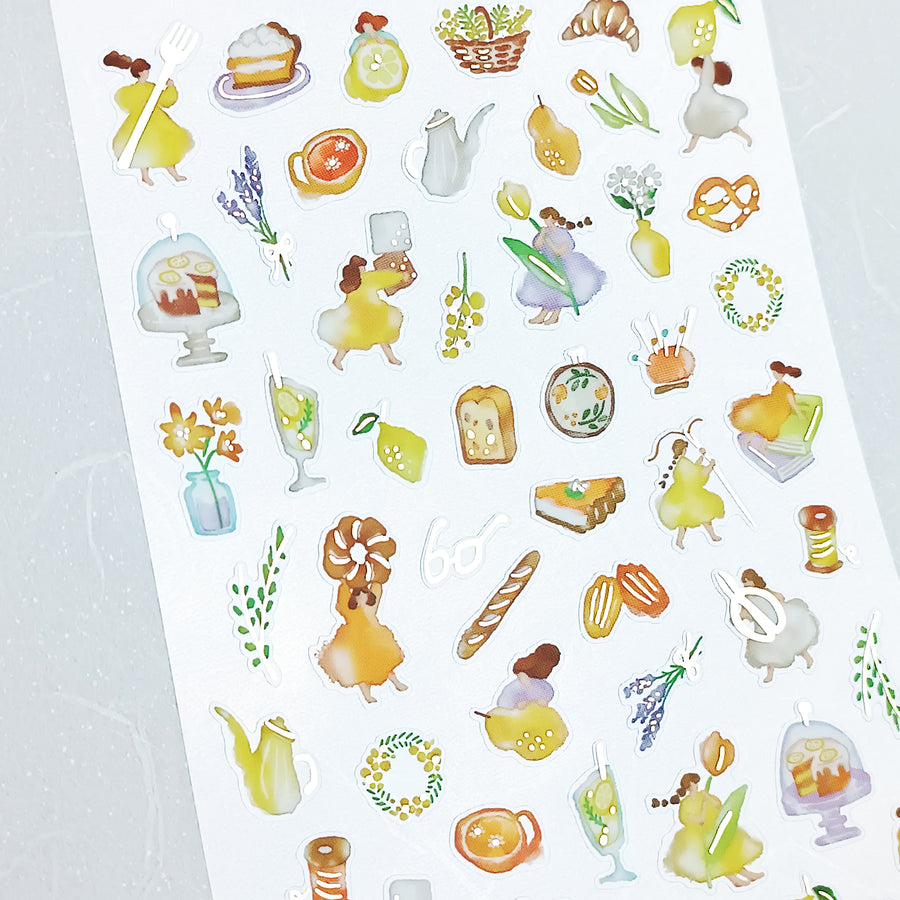 Mind Wave Watashi To Kobito Gold Foil Sticker - Yellow