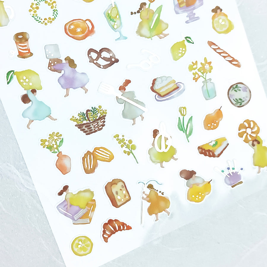 Mind Wave Watashi To Kobito Gold Foil Sticker - Yellow