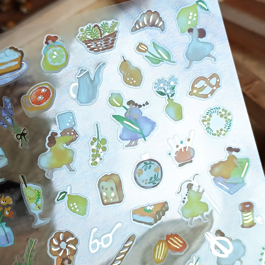 Mind Wave Watashi To Kobito Gold Foil Sticker - Yellow