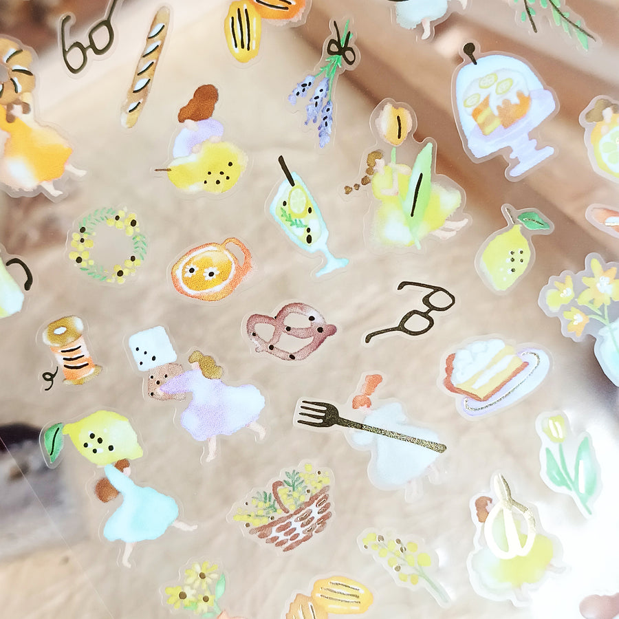 Mind Wave Watashi To Kobito Gold Foil Sticker - Yellow