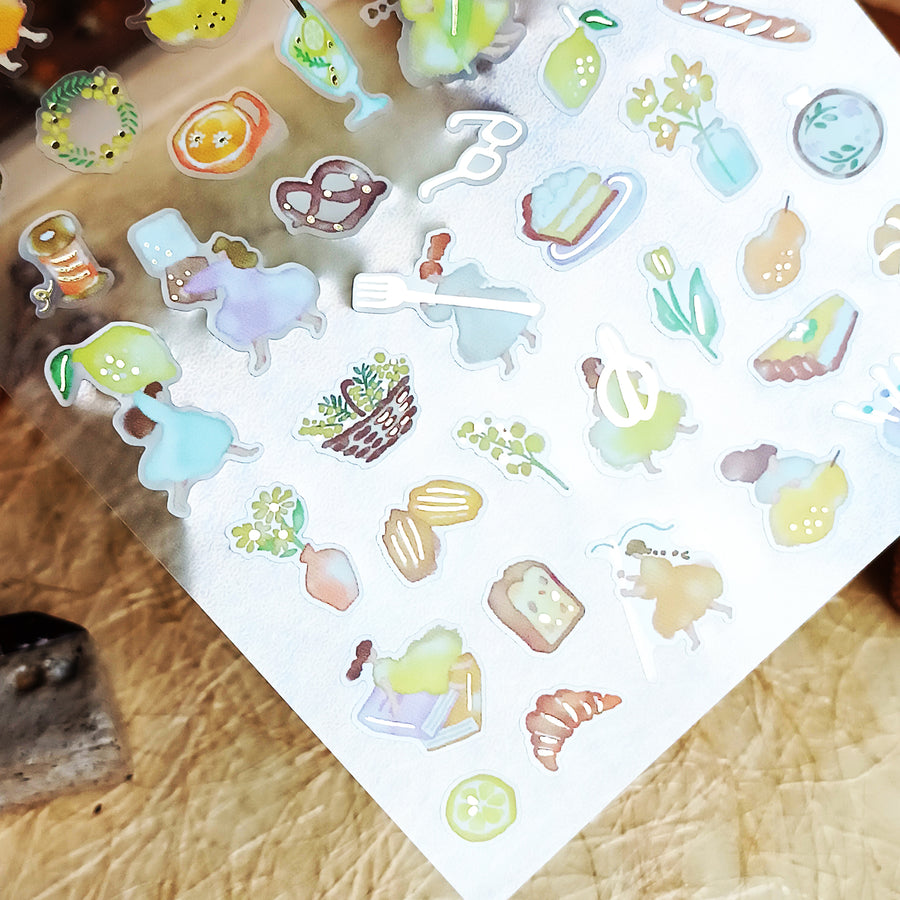 Mind Wave Watashi To Kobito Gold Foil Sticker - Yellow