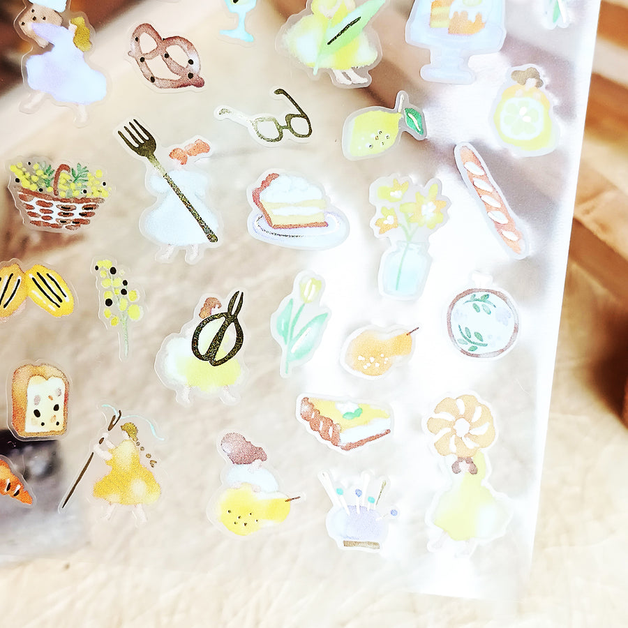 Mind Wave Watashi To Kobito Gold Foil Sticker - Yellow