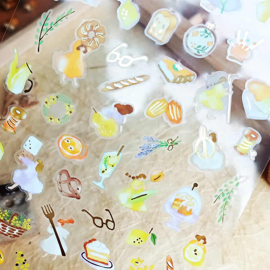 Mind Wave Watashi To Kobito Gold Foil Sticker - Yellow