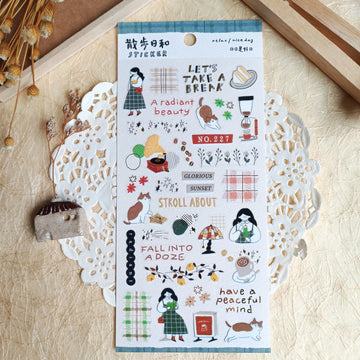 Mind Wave Relax / Nice Day Gold Foil Sticker - Coffee Shop